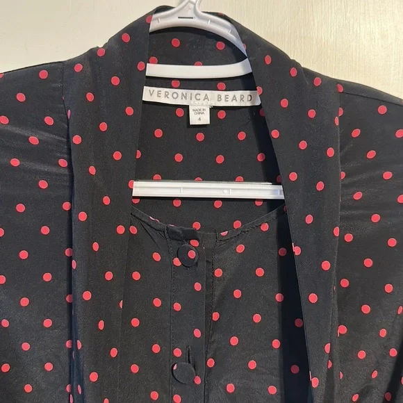 Veronica Beard Linley Tie Neck Long Sleeve Mini Dress Tunic Long Top Size 4 - Picture 11 of 17